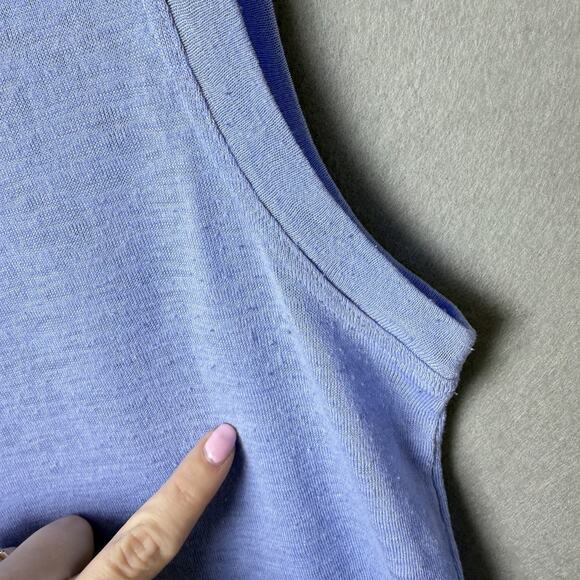 Athleta Light Blue Periwinkle Muscle Tank Top Crew Neck Womens size S - Picture 9 of 9
